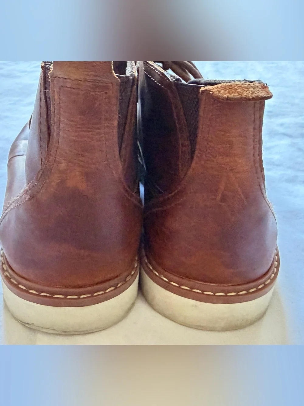 REEF Leather Chukka Boots Men US 10 Brown Portugal Cork Insole
